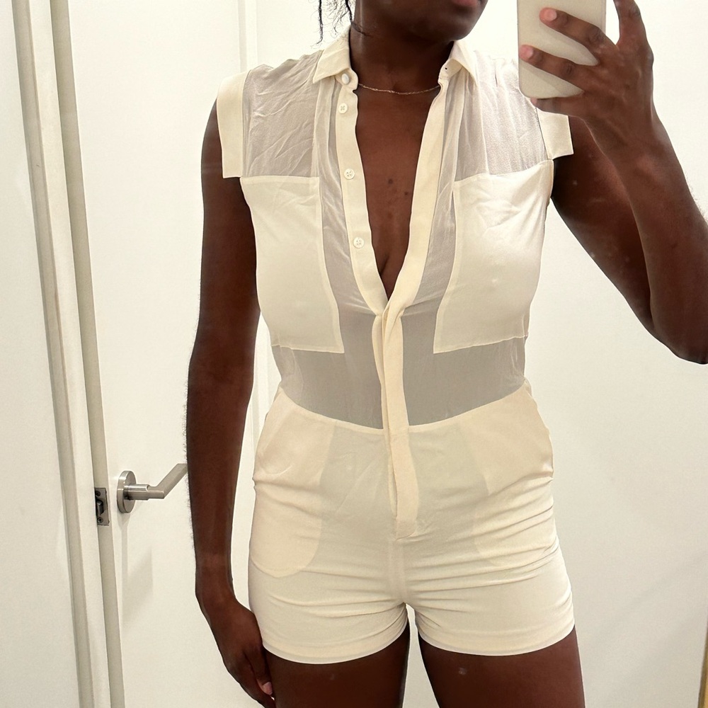 Alexander Wang White Sheer Romper